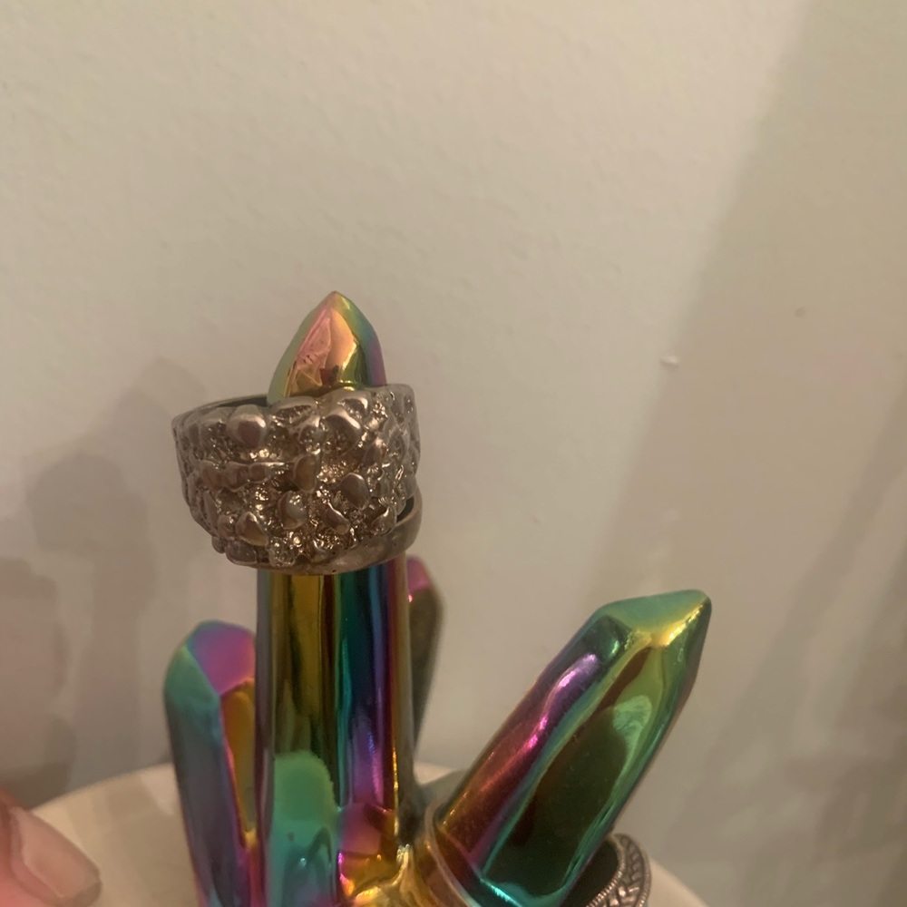 Large ‘Statement’ Ring. Silver Nugget Look - image 7